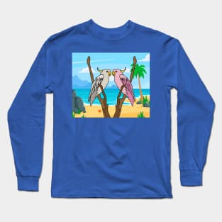 Colorful Cockatoo Bird Parrot Long Sleeve T-Shirt